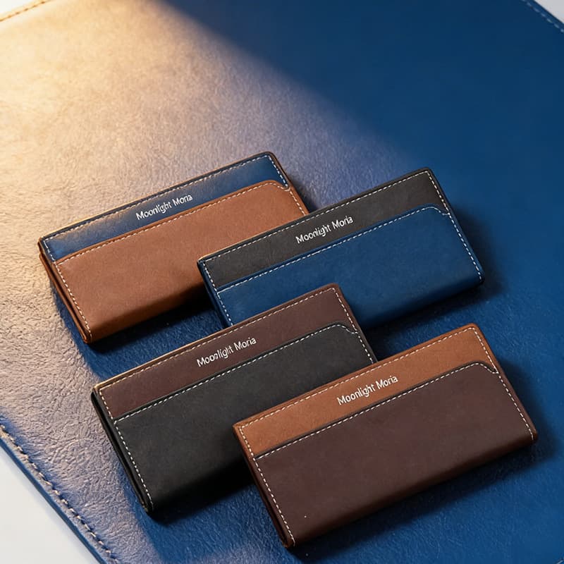 New Cross-Border Men's Wallet, Simple Business Style, Large Capacity, Multiple Card Slots, Dual Color Combination, Fashionable and Trendy Men's Long Wallet