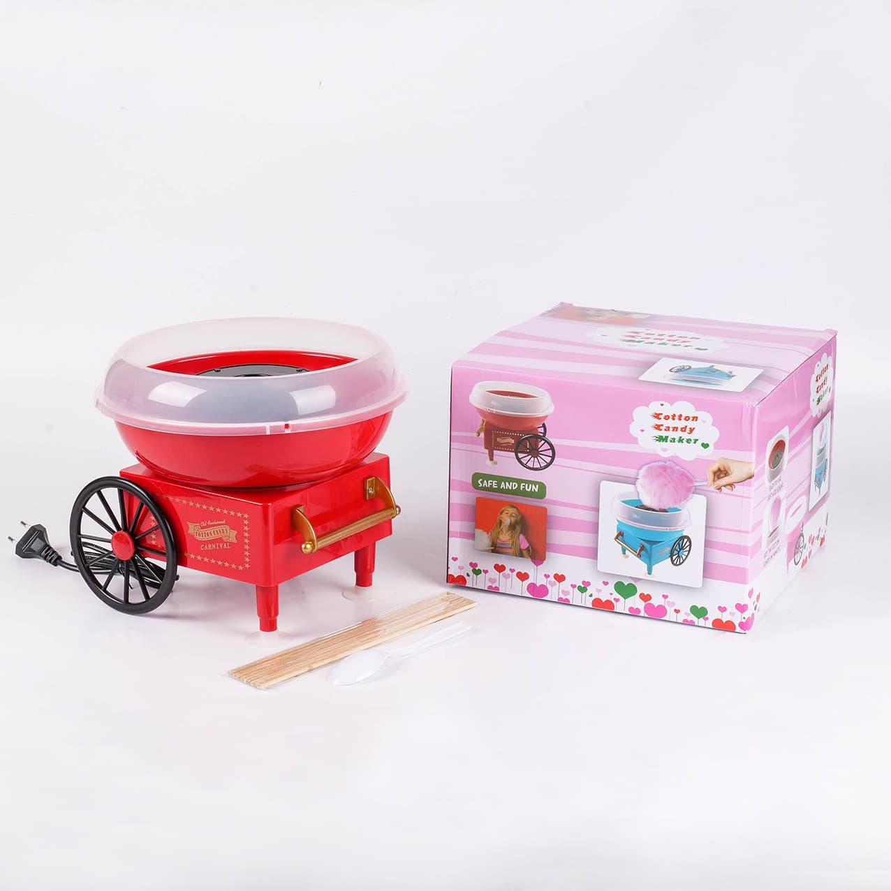 Cross-border Amazon Cotton Candy Machine Creative Vintage Car Style European and American Standard Fully Automatic Small Novelty Cotton Candy Machine