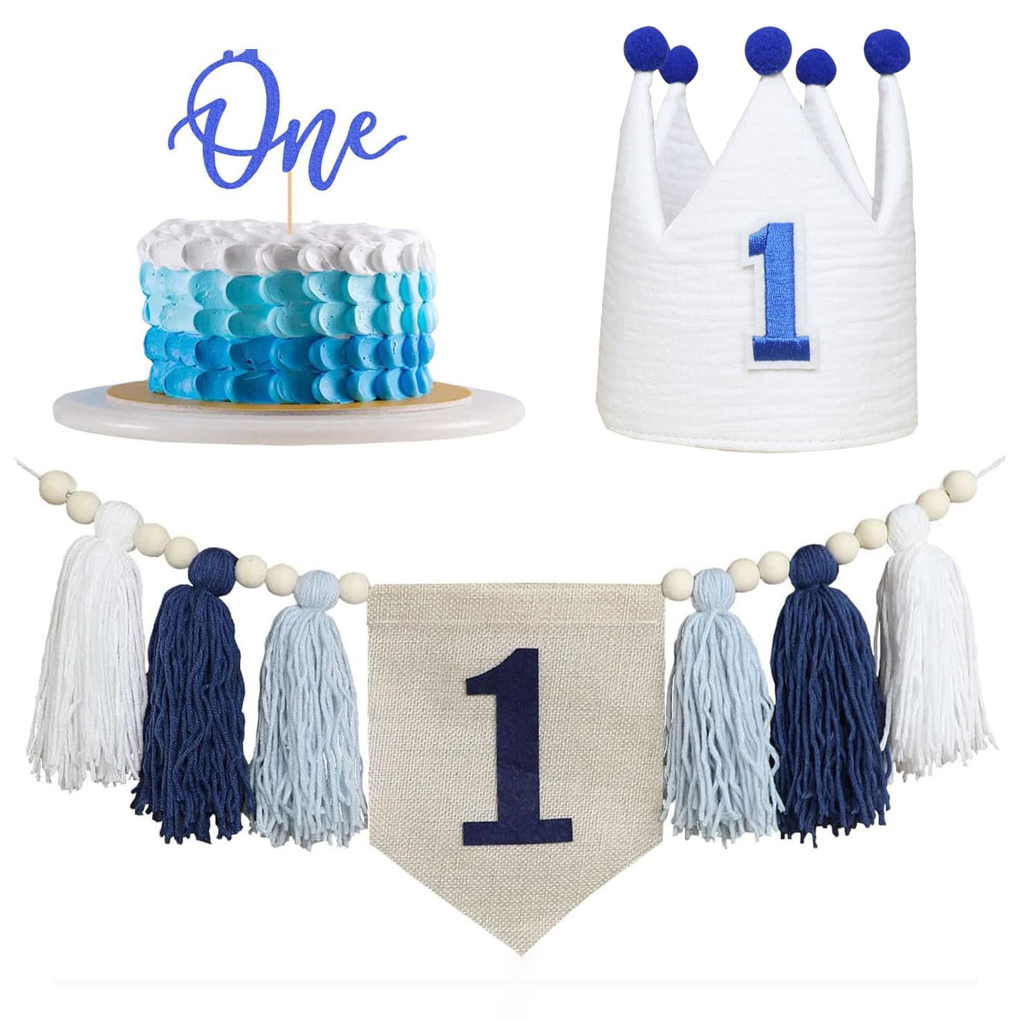 Bohemian Wood Bead Tassel Banner 1st Birthday Tassel Banner 1st Birthday Hat Party Birthday Decoration