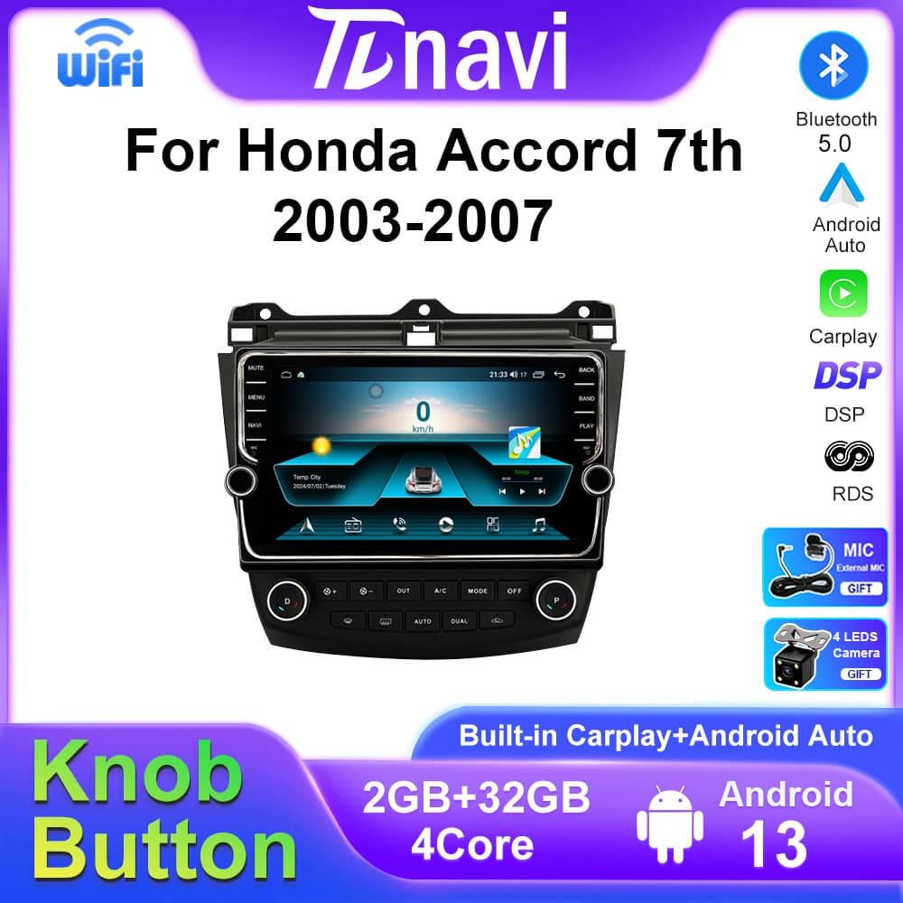 Cross-border Supply For Honda Accord 2003-2007 Android Large Screen Knob Machine Carplay Navigation