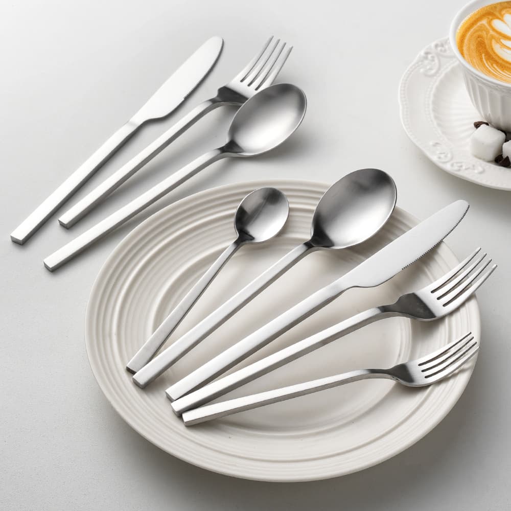 American retro tableware, old ins spoon, Western food tableware, stainless steel steak knife, fork and spoon, coffee internet celebrity restaurant