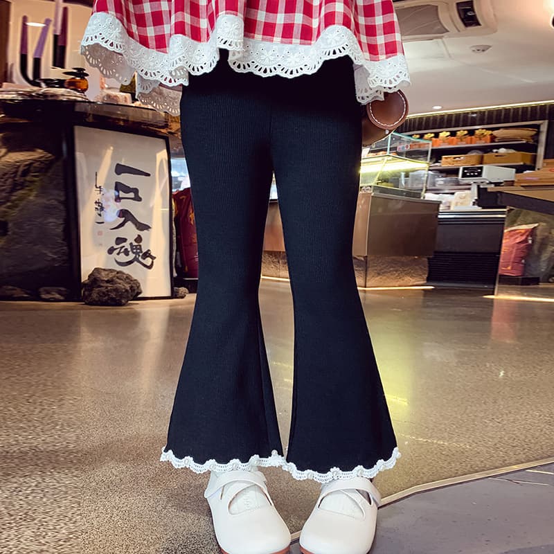 Girls' pants autumn 2025 new style children's trousers versatile bell bottoms girls black high waist horse hoof pants