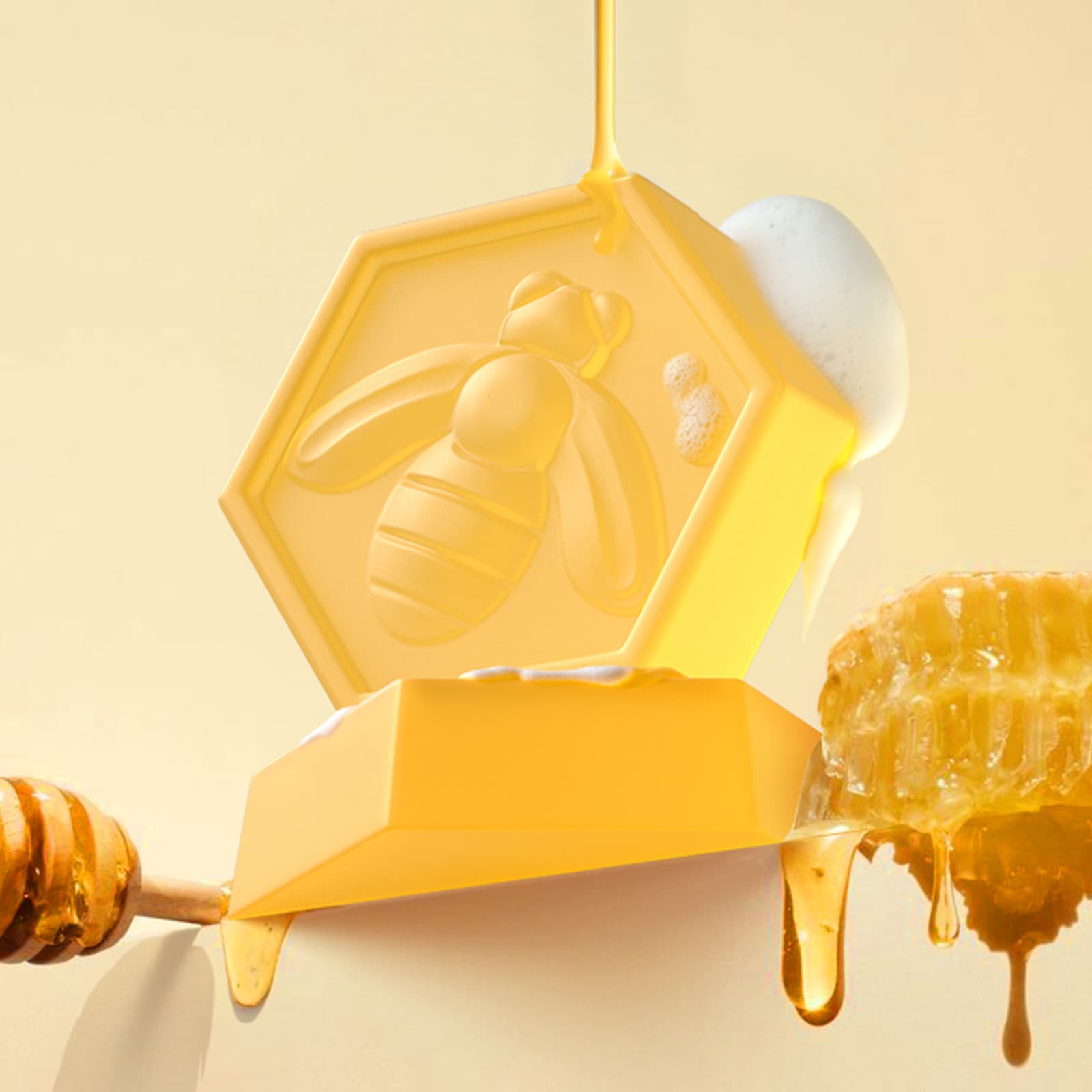 Cross-Border New Product Laikou Honey Handmade Soap Face Soap 20g Facial Cleansing, Hydrating and Moisturizing Export Soap