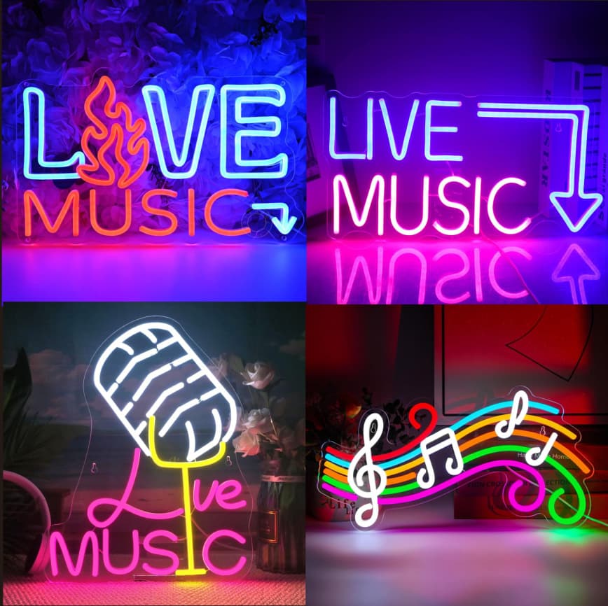 Cross-Border Live Music Neon Lights English Letter Light Signs Bar Stage Atmosphere Lights