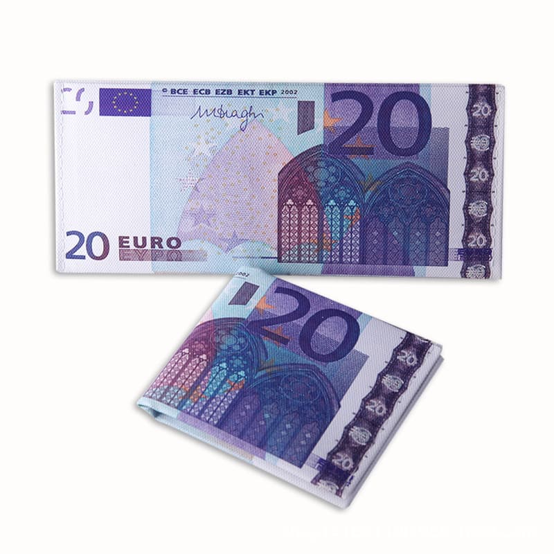 Canvas Wallet Cross-border Banknote Foreign Currency US Dollar Euro Creative Short Lightweight Wallet Card Holder In Stock Customizable