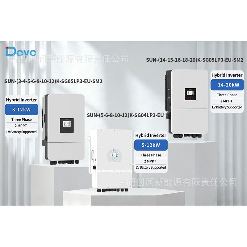 Deye Low-Voltage Three-Phase Energy Storage Inverter EU Version 5~20kW Full Range IP65 Hybrid Inverter