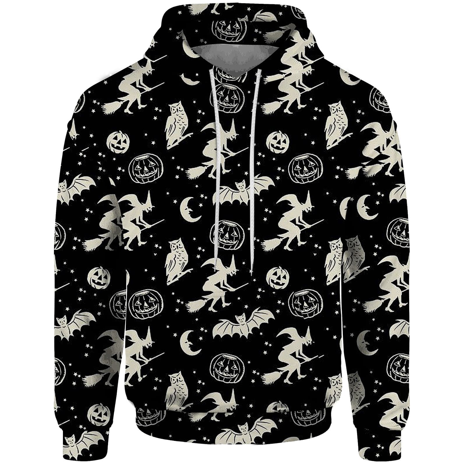 Bat Hoodie Y2K Costume Men's Hoodie Pumpkin Ghost Men's Sweatshirt Witch Hoodie Halloween