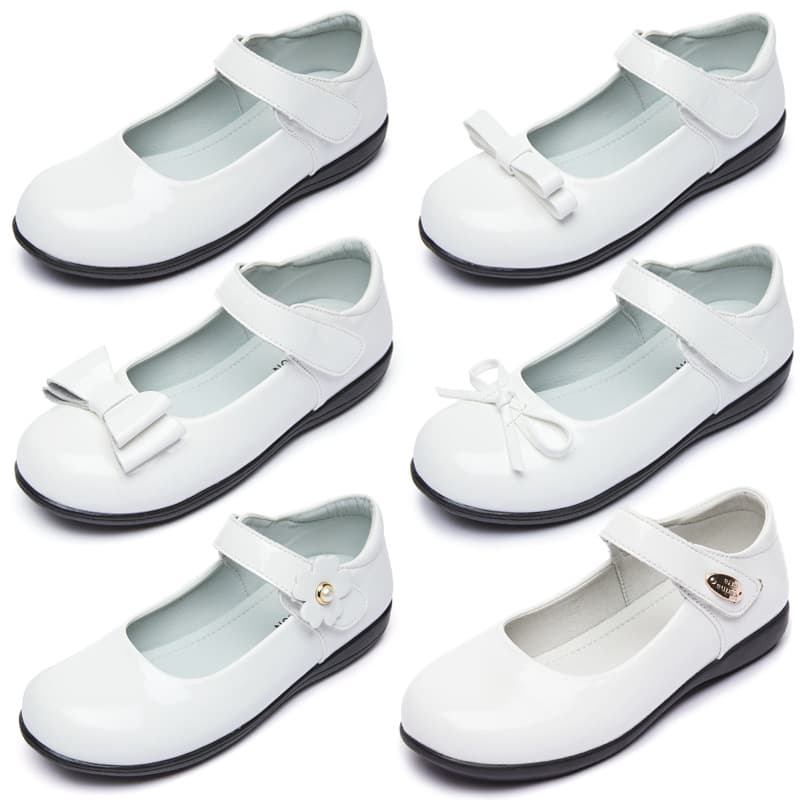 Princess Style Soft Bottom Black Single Shoes for Girls Children's Footwear Low Cut Rubber Sole Anti-Slip Painted Leather