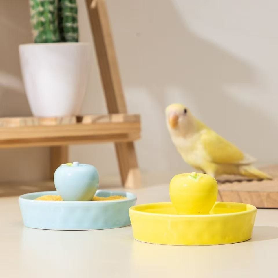 Parrot Food Bowl Bird Food Bowl Bird Feeder Cockatiel Budgie Parakeet Anti-Splash Bird Ceramic Bowl