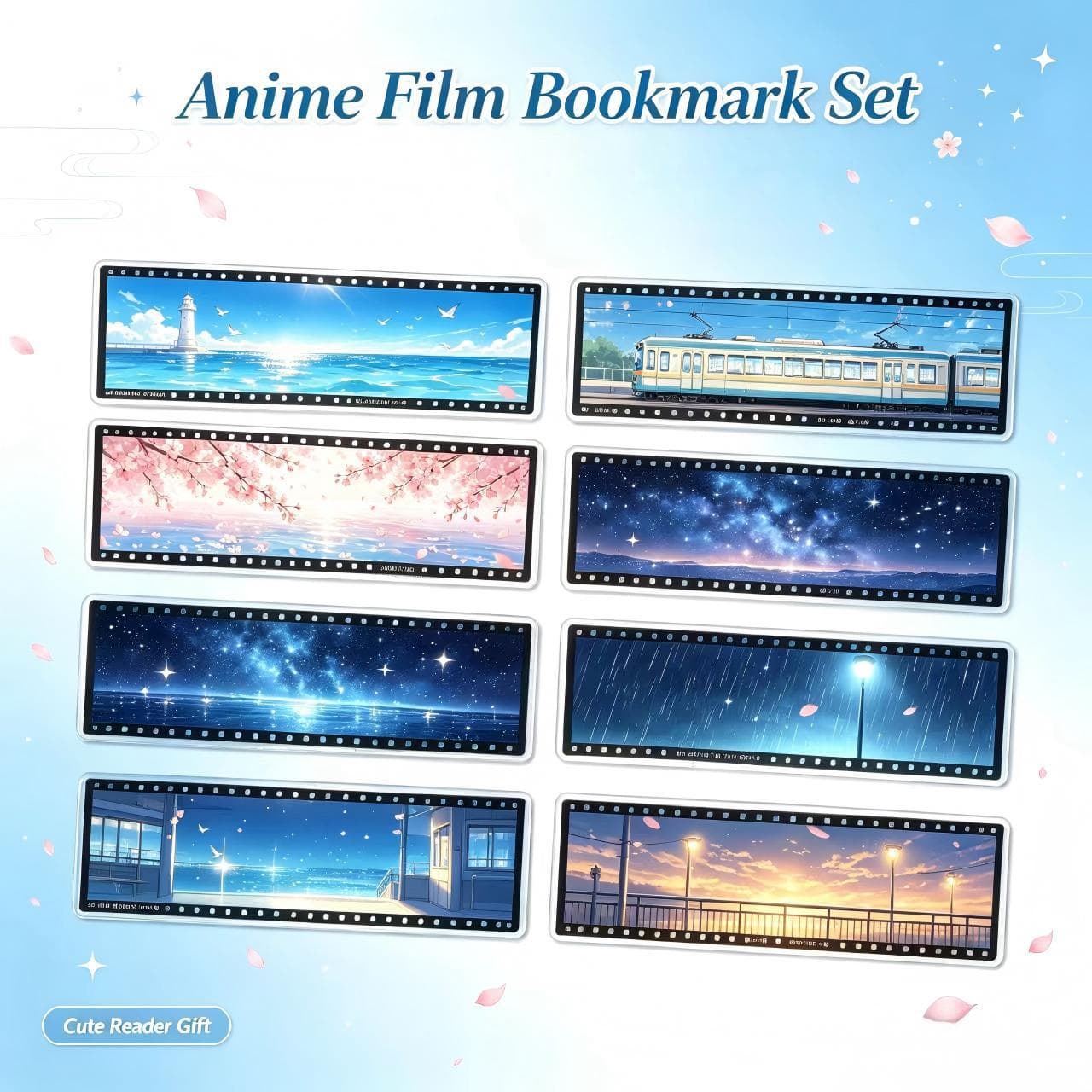 No watermark starry sky and sea long acrylic bookmark healing scenery transparent reading stationery