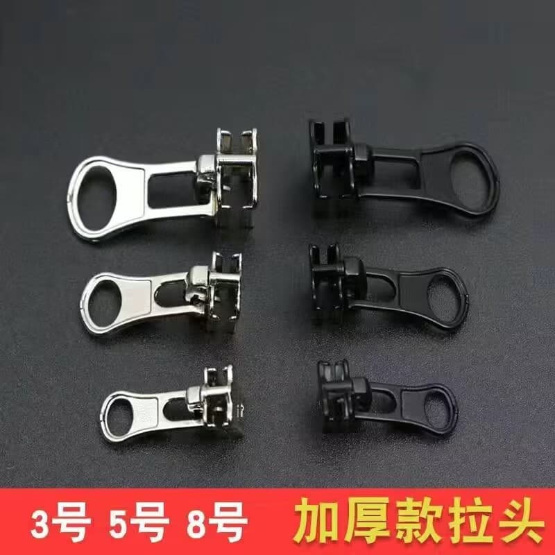 No. 3 58 Resin Zipper Pull with Butterfly Head and Drop Tab, Black and Silver for Clothing and Jackets, Butterfly Bottom Zipper Head