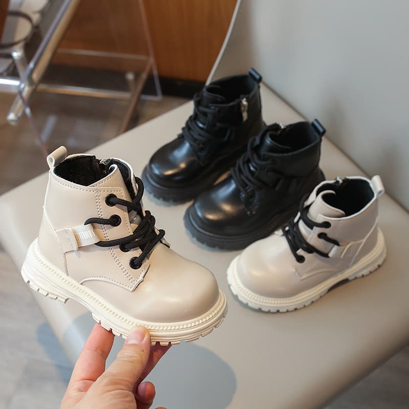 2025 Autumn New Children's Martin Boots Boys Short Boots Fashion British Style Boys Boots Girls Leather Boots