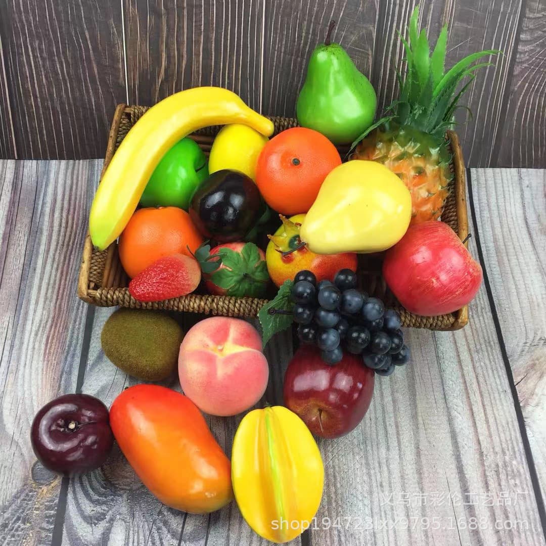 Simulated Fruit Models Fake Fruit Sets Apples Bananas Watermelons Lemons Oranges etc. Photography Props Home Decor Display