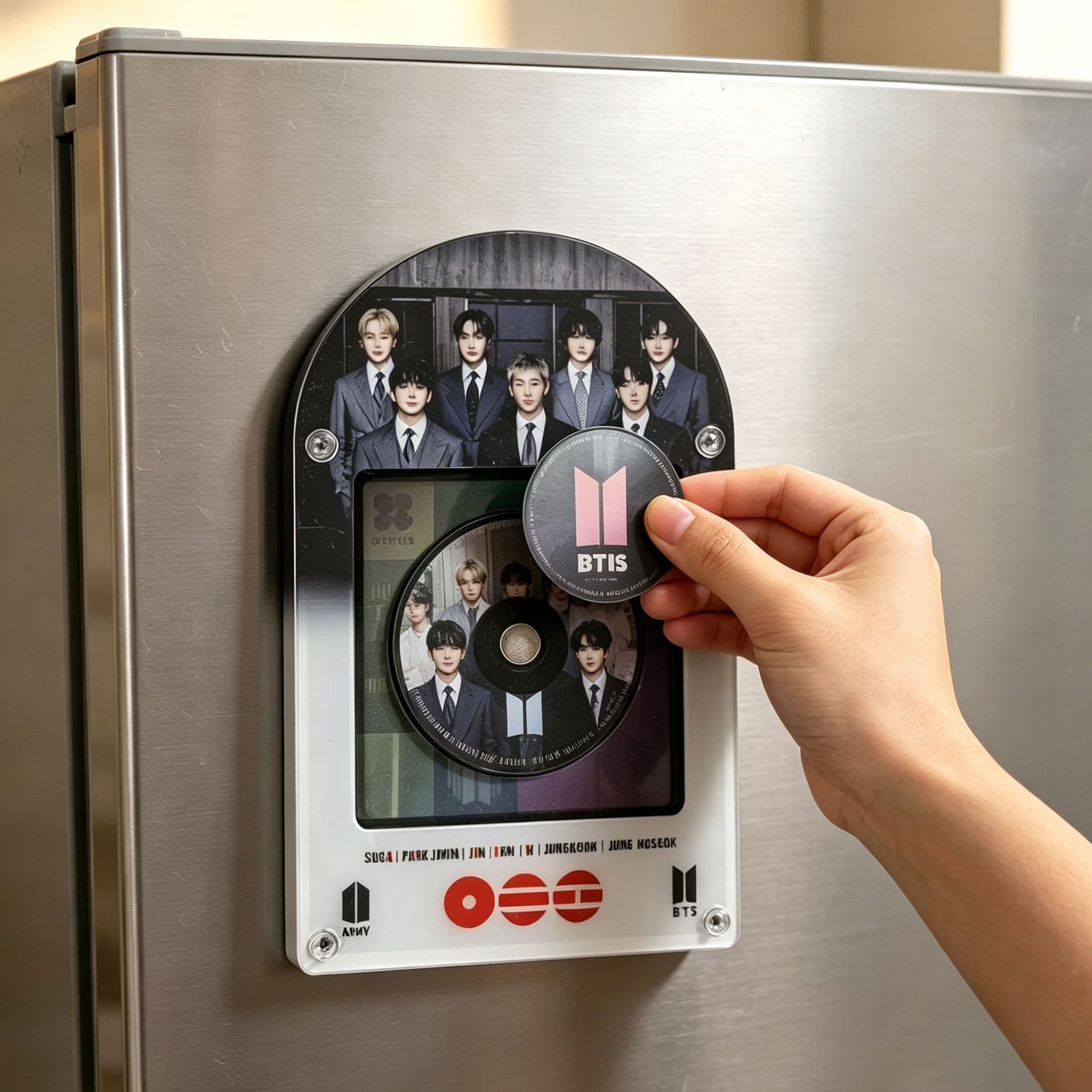 Star nfc magnetic refrigerator magnet rotating record night light NFC automatic singing player star peripherals