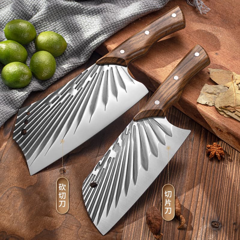 Kitchen Cleaver, Household Longquan Forged Chopping and Slicing Dual-Purpose Meat Cleaver, Ultra-Sharp No-Sharpening Slicing Knife