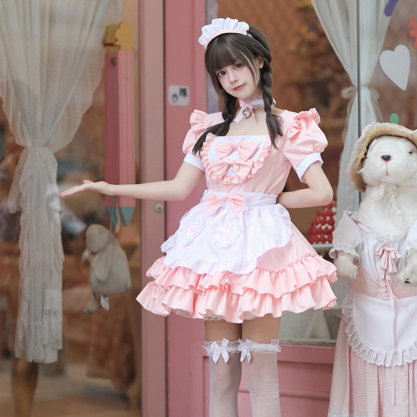 Cosplay Japanese Soft Girl Maid Dress Pure and Cute Pink Maid Uniform Suit Cosplay