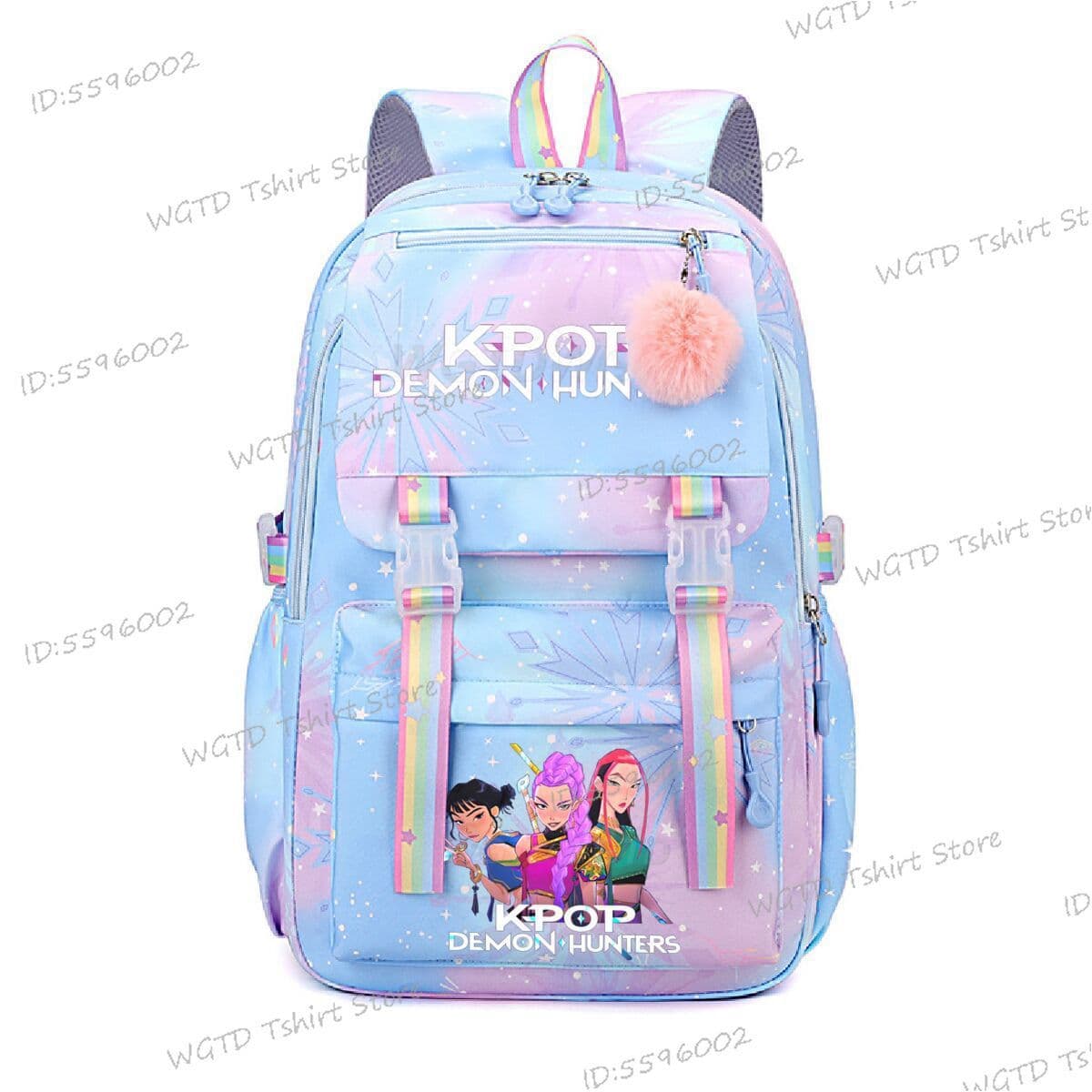 2025 Korean Drama Demon Hunter Kpop Cartoon Print Backpack Student Girl Backpack Lightweight Cross-Border