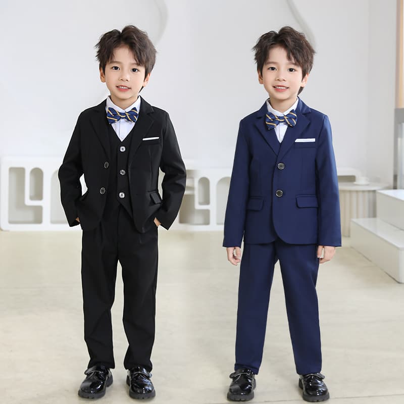 Boy's Children's Suit Set Flower Boy Prince Formal Wear Korean Style Boy Child Kid Small Suit Piano Performance Costume