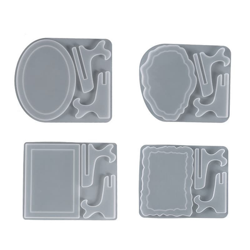 Rectangular Wave Photo Frame Resin Silicone Mold, Epoxy DIY Oval Wave Photo Frame Stand Integrated Decoration