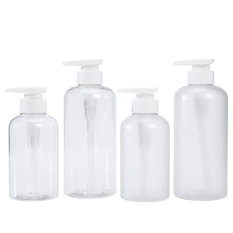 In Stock 300ml Plastic PET Transparent Body Wash Bottle 500ml Large Capacity Shampoo Bottle Hand Sanitizer Pump Bottle