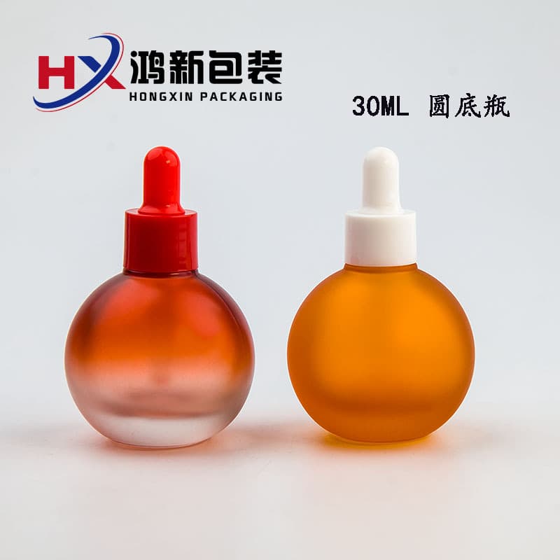Factory-made thick-bottomed transparent glass Mijia-style round spherical bottle 30ml essence dropper essential oil bottle