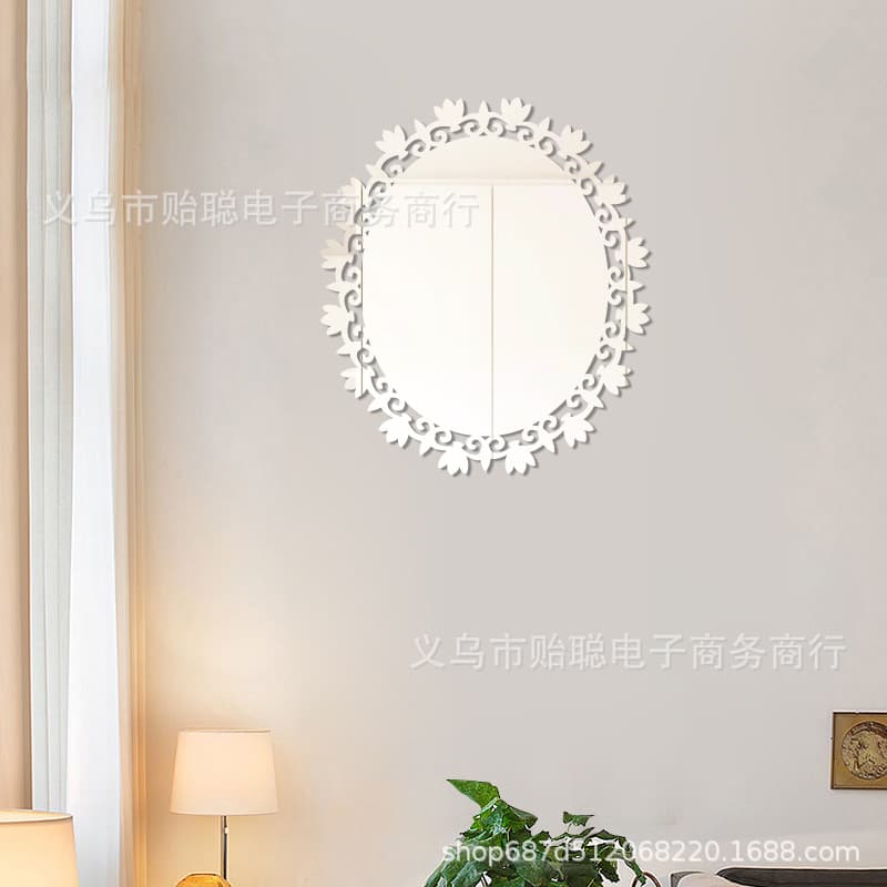 Oval lace mirror sticker wall sticker 3-dimensional self-adhesive with adhesive PS material