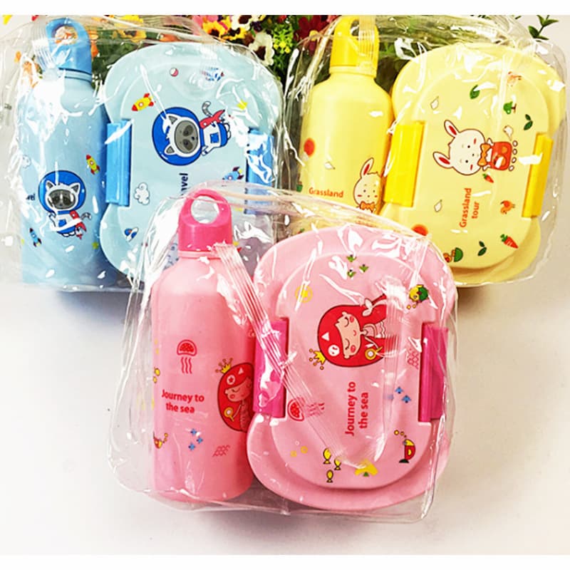 Amazon Cartoon Lunch Box Water Bottle Set Children's Student Lunch Box Lunch Box Manufacturer Can Be Customized with Logo3017