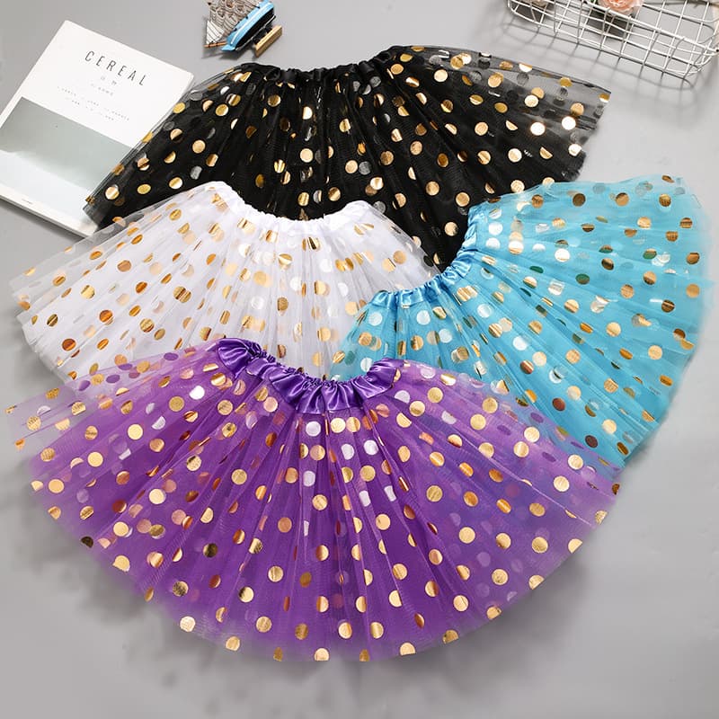 Amazon AliExpress European and American children's polka dot sequined tutu skirt, polka dot dance skirt, TUTU tulle skirt manufacturer.