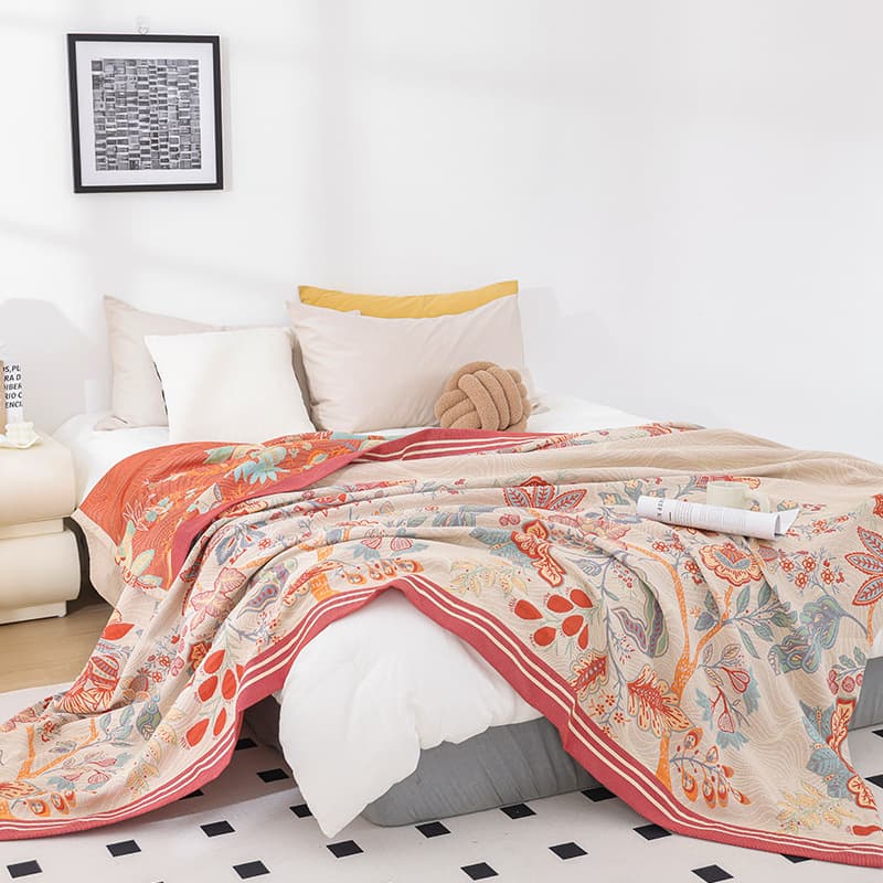 Multi-layer pure cotton gauze blanket, towel blanket, double all-cotton sofa air-conditioning quilt, nap cover, summer cool leisure blanket