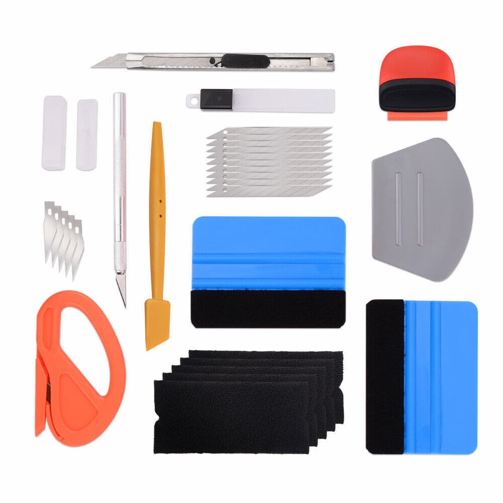 Cool Nice Car Film Application Tools Set: Edge Scraper, Soft Scraper, Car Film Application Tool, Cutter, Small Scraper Set