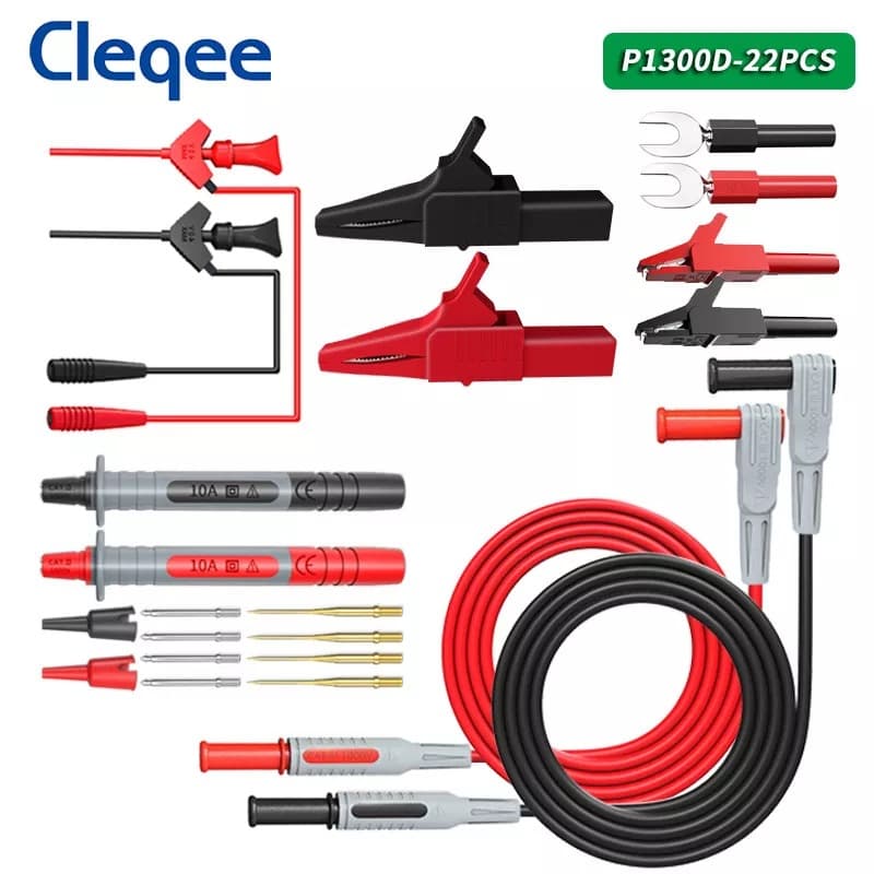 Cleqee P1300D Multi-Function Test Lead Kit, Ultra-Sharp Probes for Multimeters