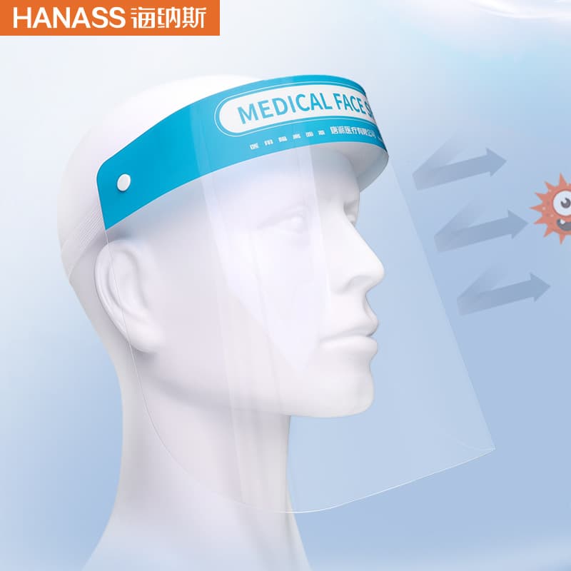 Hainasi Medical Isolation Face Shield, Dust, Droplet, and Splash Proof, Large Screen Protective Head-Mounted Transparent Face Screen