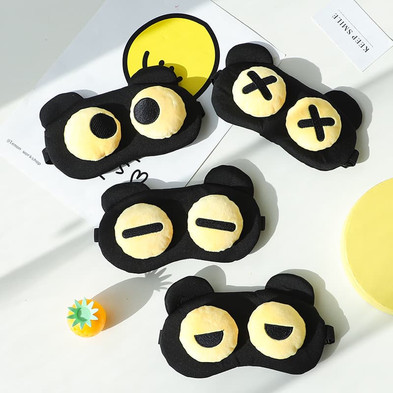 Cute and funny sleep light-blocking eye mask for male and female students, gaming eye protection, nap use with cold and hot compress to relieve eye fatigue