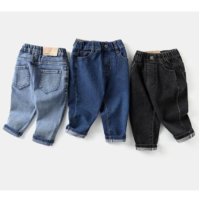 Boys Stretch Denim Pants Spring 2026 New Korean Style Casual Long Pants Baby Fashionable Trousers