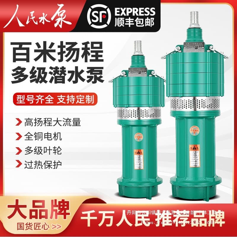 Renmin Pump Multistage Submersible Pump High Lift Large Flow 220V Deep Well Pump 380V Water Pump