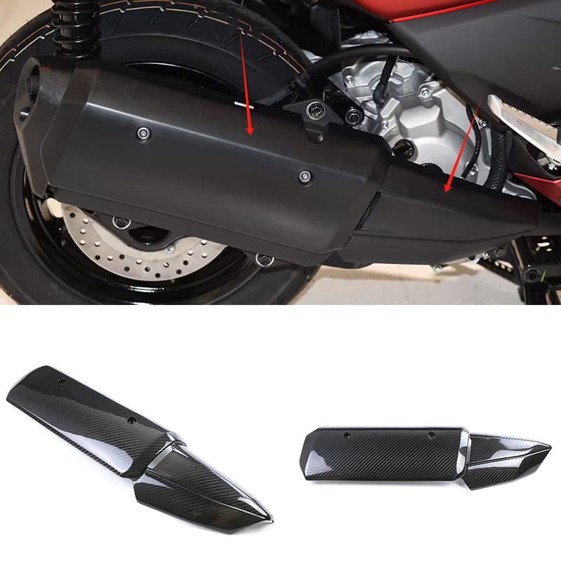 Carbon Fiber Front Exhaust Pipe Cover for YAMAHA XMAX300 Motorcycle Scooter Modification Accessories