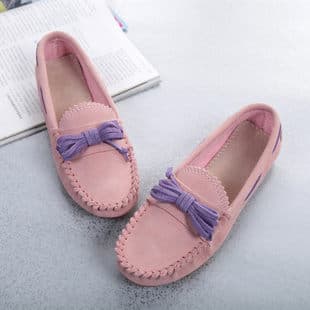 2017 Spring/Autumn New Flat Single Shoes Korean Style Genuine Leather Loafers Women Shallow Round Toe Mother Shoes Summer Maternity Shoes