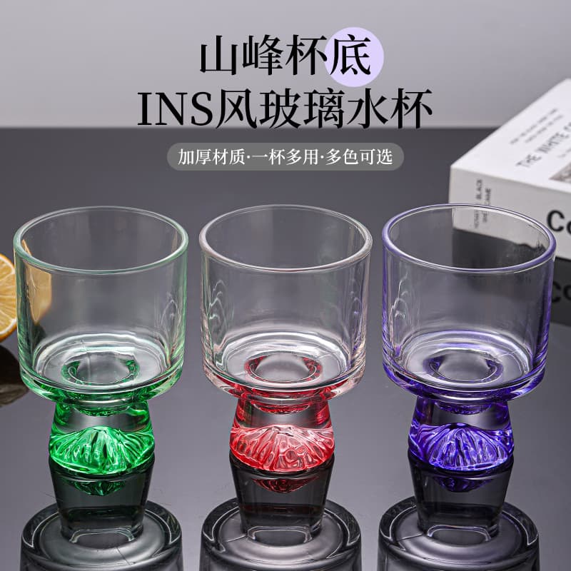 ins high-looking goblet glass cup cold brew coffee cup water cup juice drink dessert ice cream cup