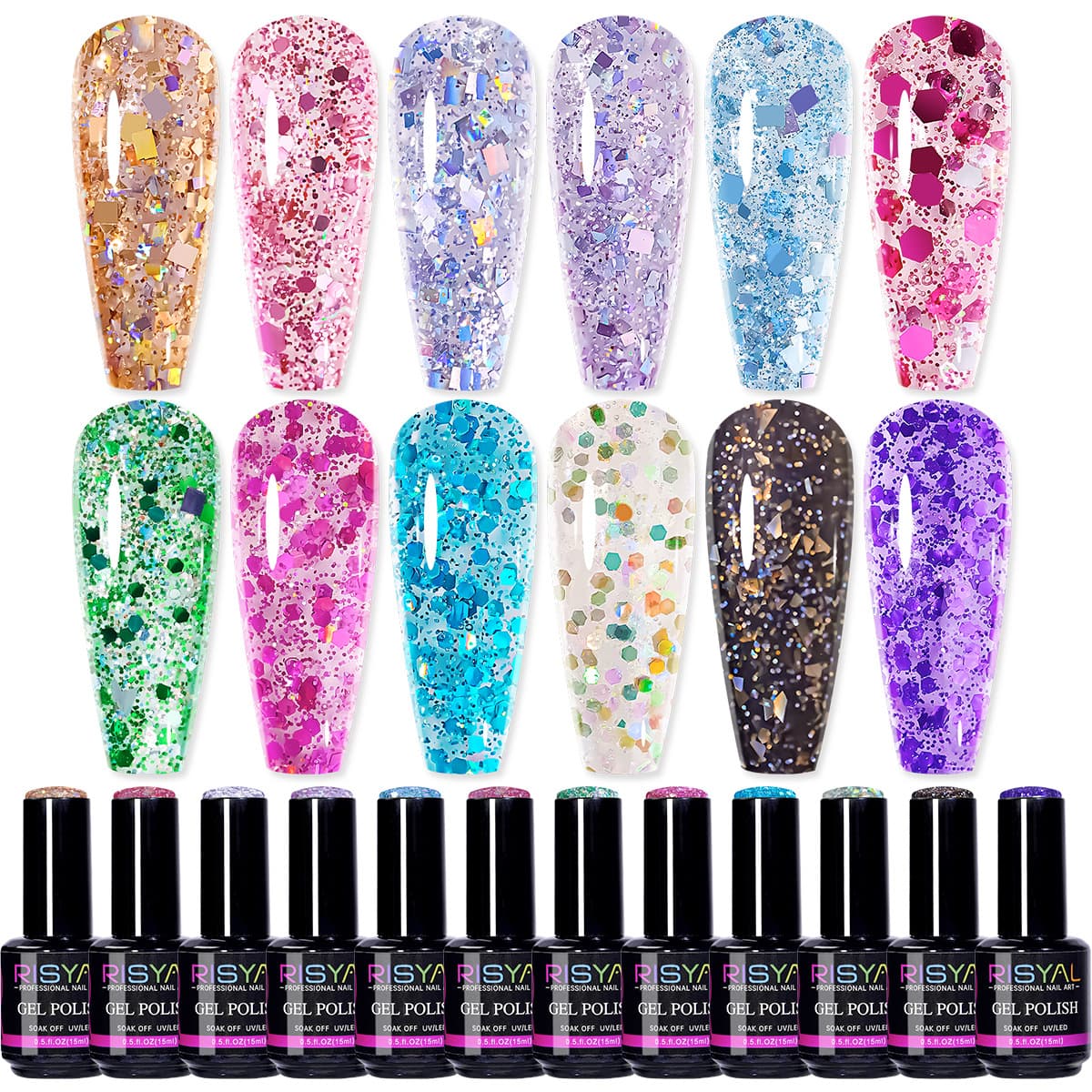 New Nail Glitter Gel Polish 15ml Glitter Gel Polish Nail Color Gel Cross-border Nail Gel