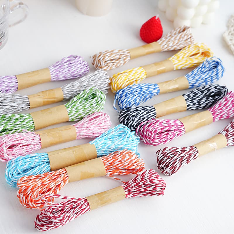 Colored Raffia Paper String Handmade DIY Braiding Rope Baking Packaging Ribbon Handwoven Cord 10 Meters per Bundle Wholesale