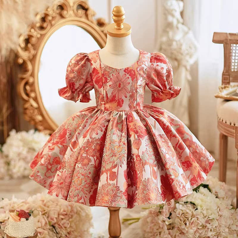 Baby Girl Dress for 1st Birthday Spring Children's Birthday Party Host Walk Show Princess Dress Flower Girl High-End