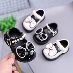 Spring Autumn Girls Shoes Leather Shoes Bowknot Princess Shoes Soft Sole Baby Walking Shoes 0-1 Year 3 Toddler