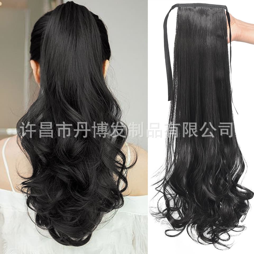 Wavey Long Curly Hair Ties Bandage Style Pear Blossom Curls Wavey Fake Tail Medium Length Short Clip In Hair Fake Tail
