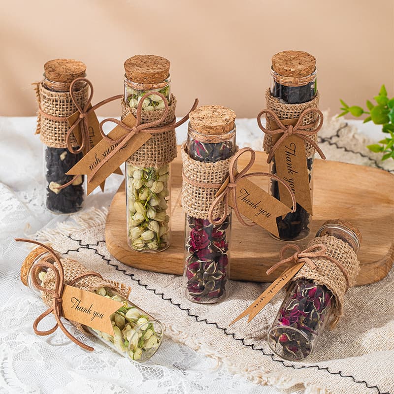 Rose Jasmine Tea Test Tube Wedding Favor Gift with Practical Creative Groomsmen Bridesmaid Return Gift Wholesale