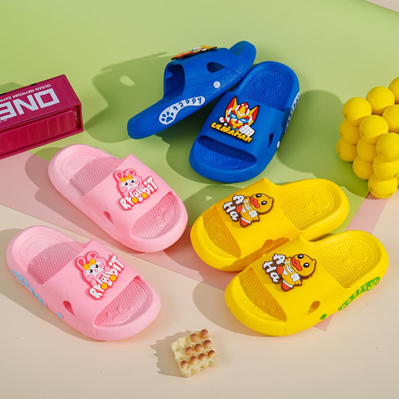 Four-Season Unisex Kids Cartoon Cute Casual Comfortable Plastic Sandals Daily Home PVC Flip-Flops