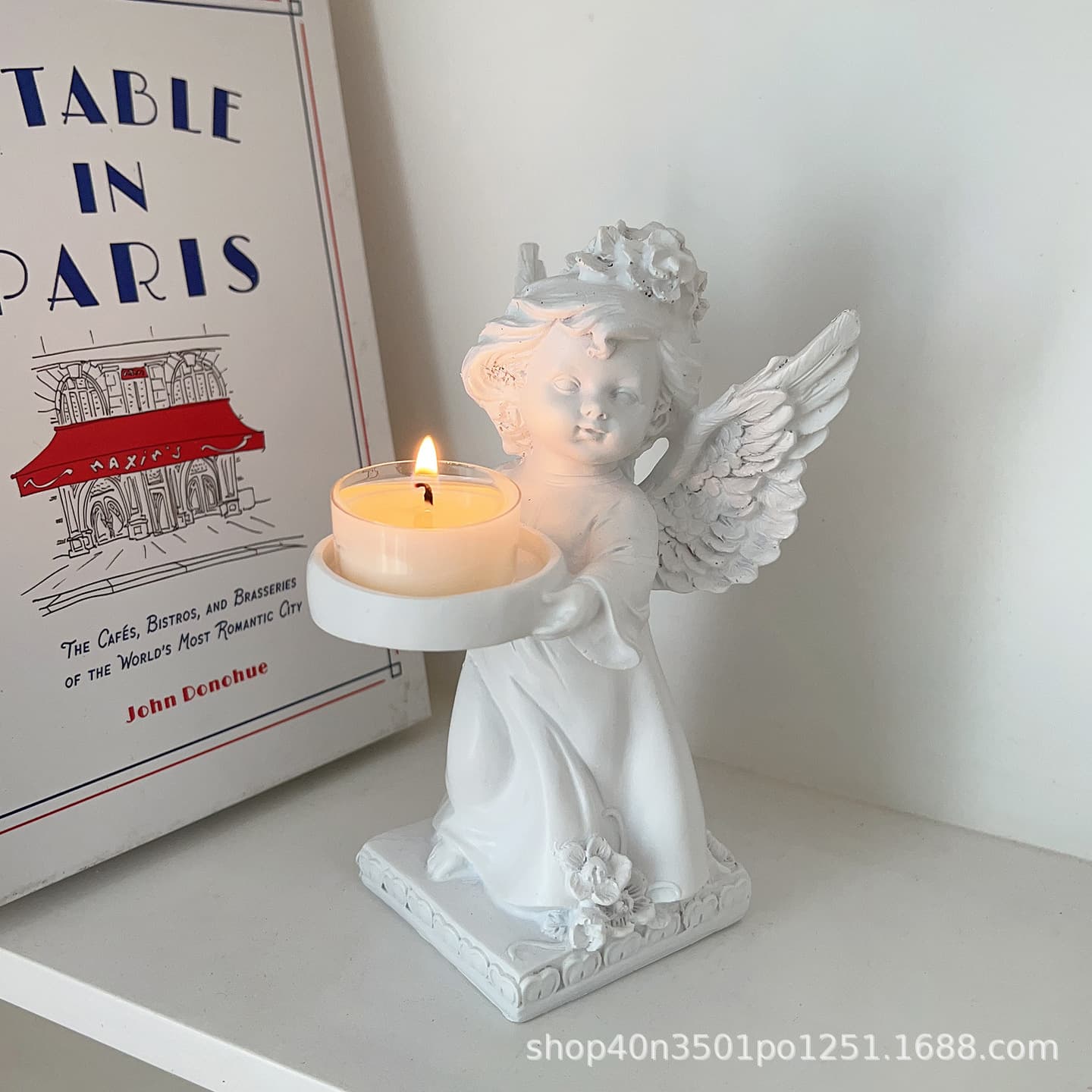 European Angel Candle Holder Decorative Creative Home Decor Tea Light Aromatherapy Candle Holder Romantic Tabletop Ornament