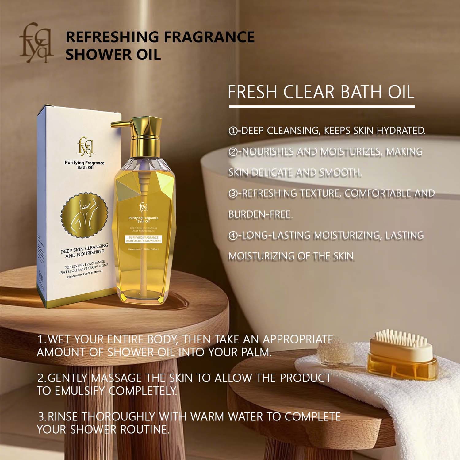 KORMESIC Shampoo Full English Version Cleansing Oil-Control Anti-Dandruff Long-Lasting Fragrance Shower Oil Body Wash