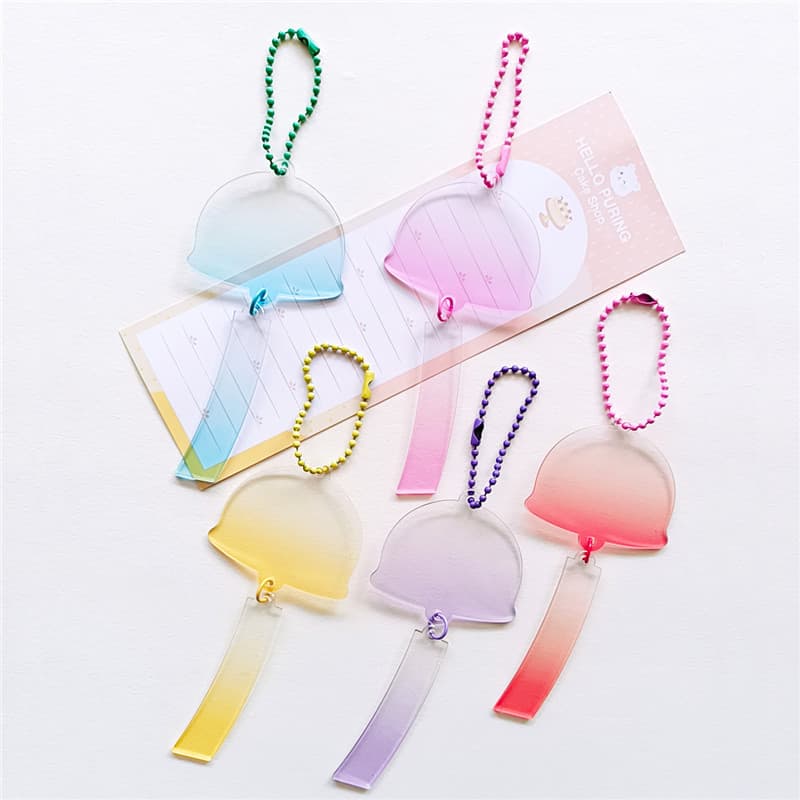 Transparent gradient glitter acrylic wind chime gu disc keychain star-seeking pendant gu card stickers DIY idol decorations