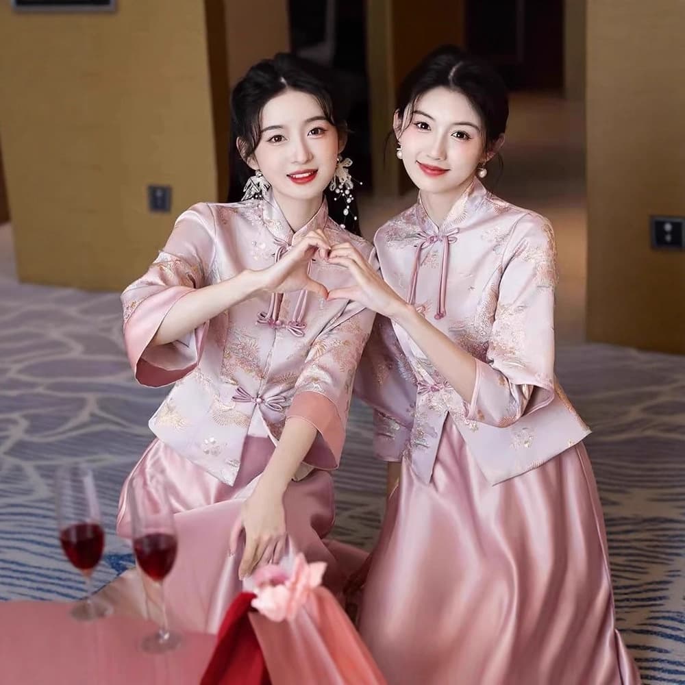 Exquisite New Chinese Style Bridesmaid Dress 2026 New Sisterhood Party Gown, Wearable for Daily Use, Cheongsam Bridesmaid Dress