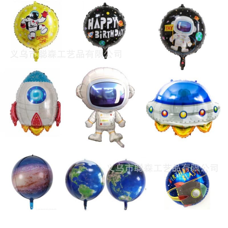 Wandering Earth Astronaut Spaceship Rocket Astronaut Aluminum Foil Balloon First Birthday Party Theme Party Decoration